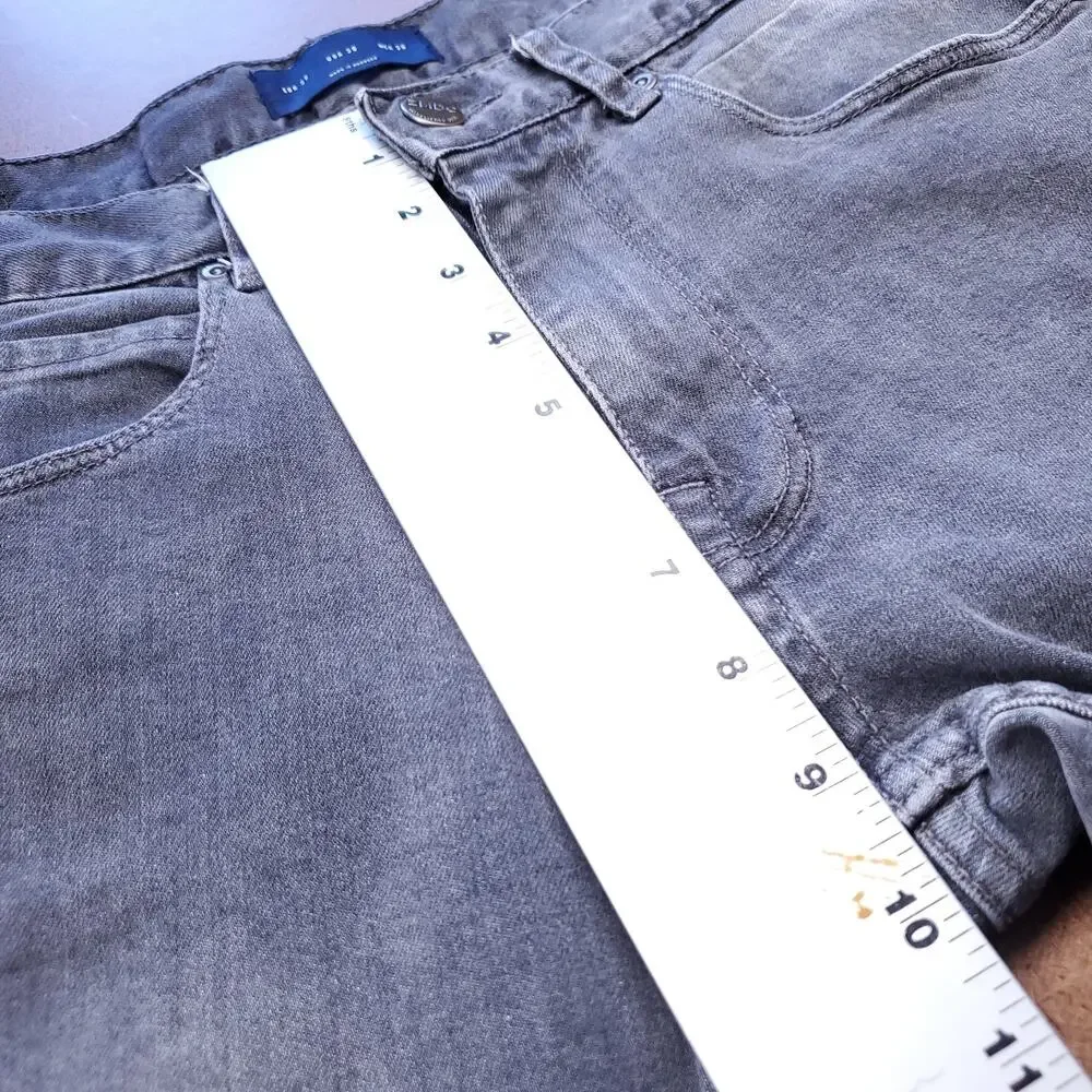 Zara Man Slim Straight Jeans Men 30 Gray Stretch Minimalist Streetwear Modern